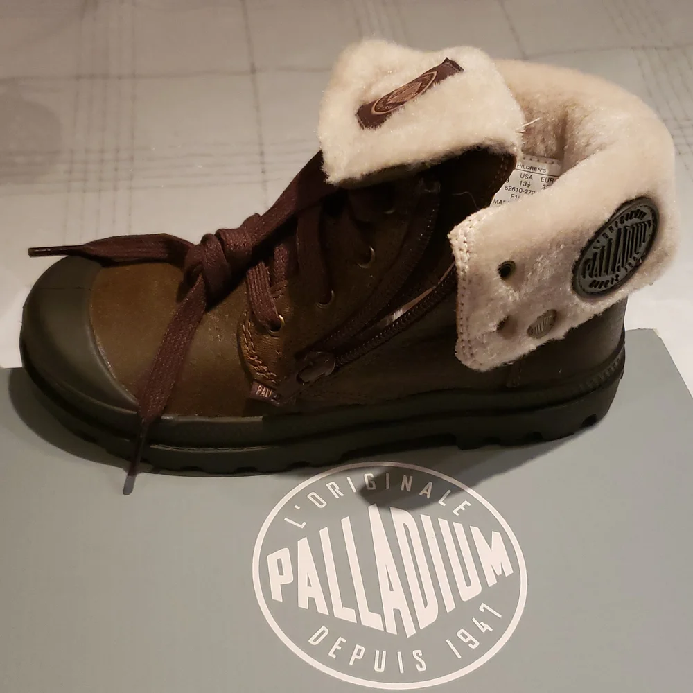 Palladium New CHILDREN's 2 ZIP Leather PILOT Cuffed KIDS Boots UNISEX NIB
